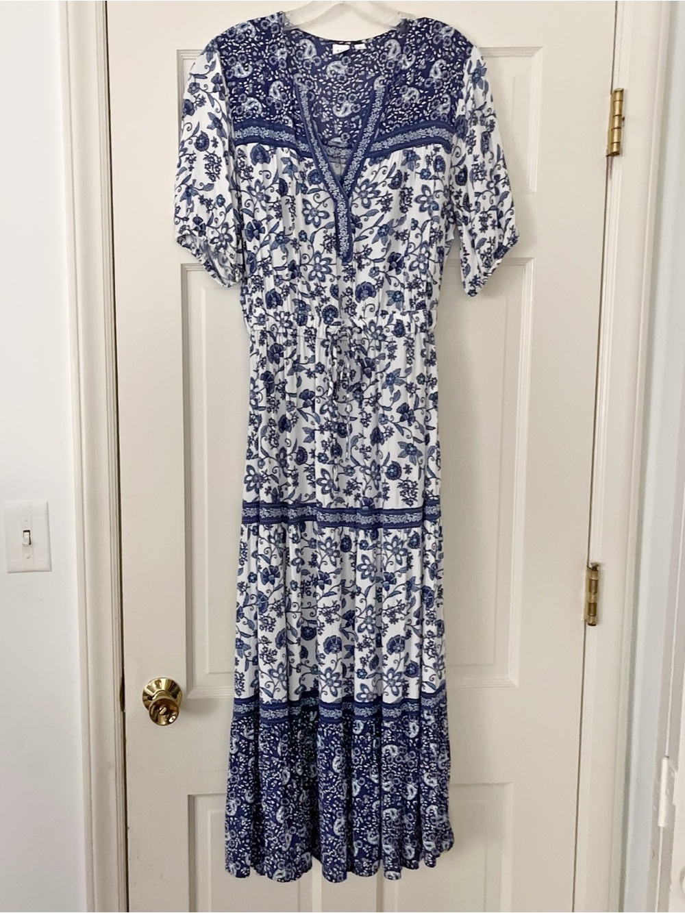 GAP Blue and White Floral Maxi Dress